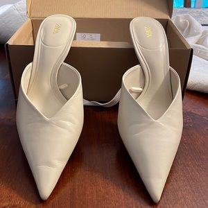 Zara cream mules, size 8 US